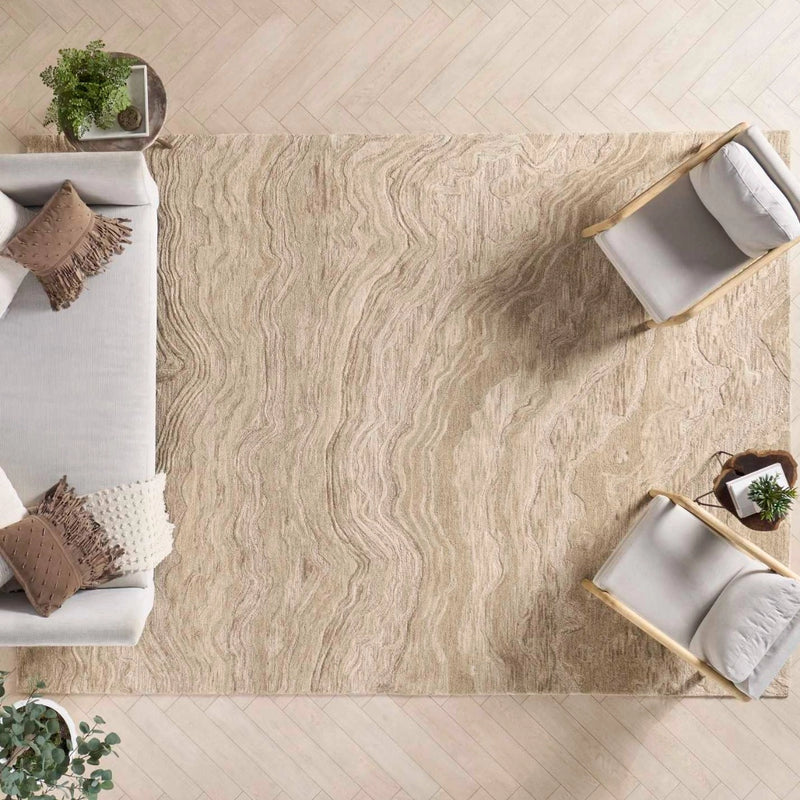 Refined Taupe Wool Area Rug