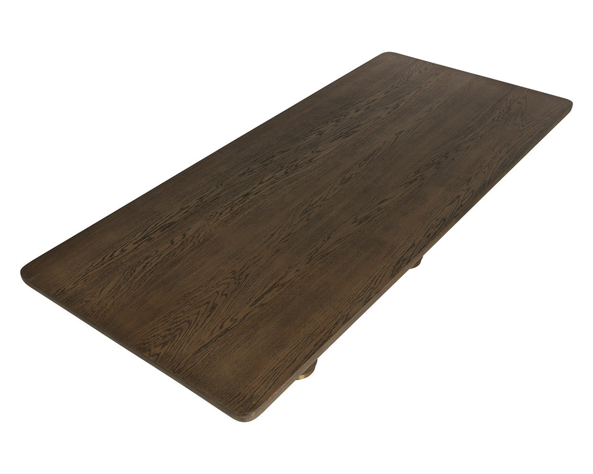 Salix 102" Chocolate Oak & Gold Dining Table
