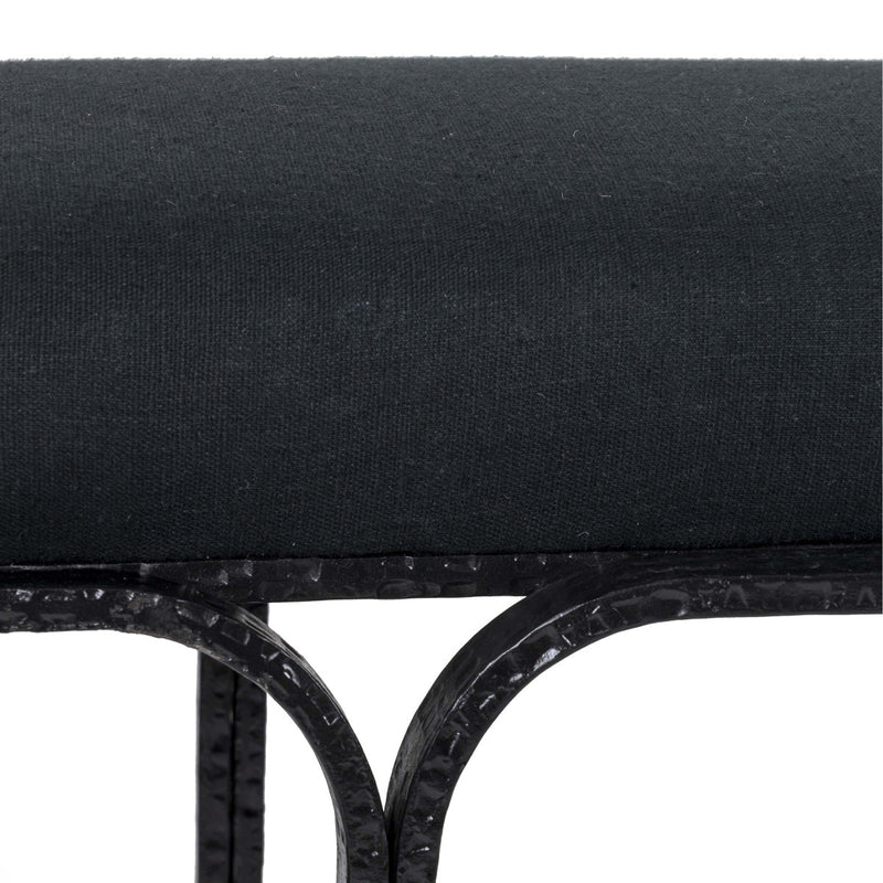 Noah Black Linen Bench - Luxury Living Collection