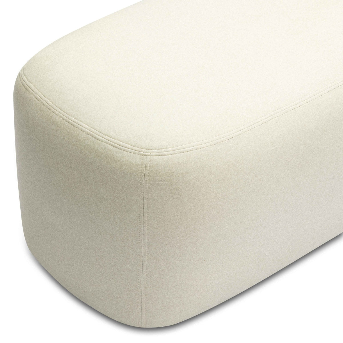 Graceland Cream Faux Mohair Bench