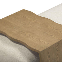 Spencer Cream Performance Basketweave Ottoman with Bridge Table