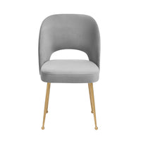 Giada Performance Graded Light Grey Velvet Chair
