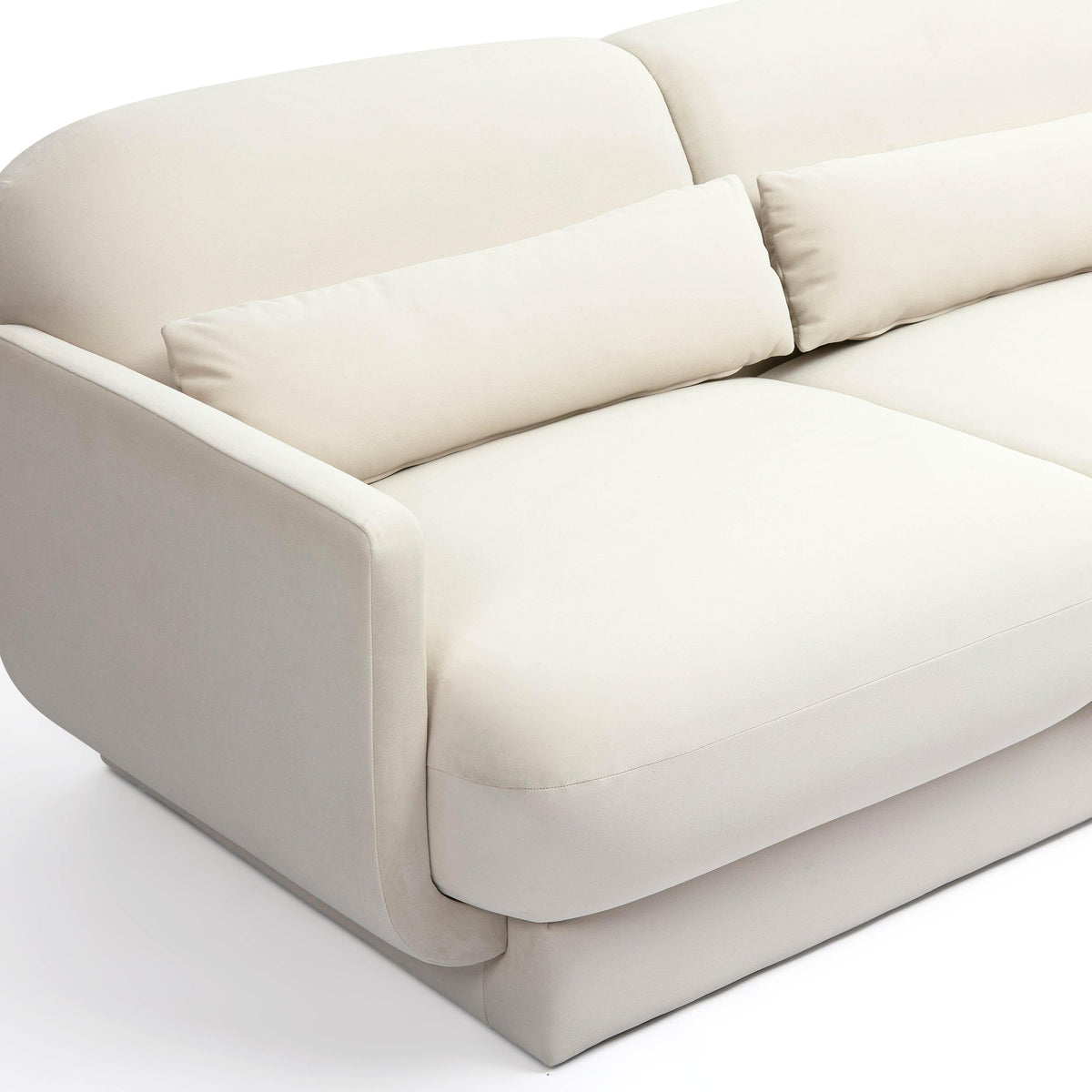 Arnaldo 90.5” Cream Performance Velvet Sofa