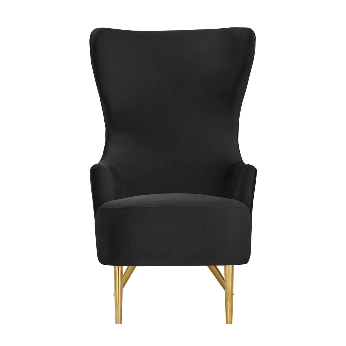 Versailles Black Velvet Wingback Chair - Luxury Living Collection