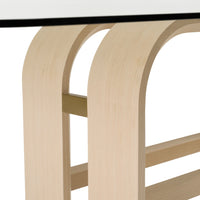 Violette Modern Glass/Natural Oak & Gold Dining Table