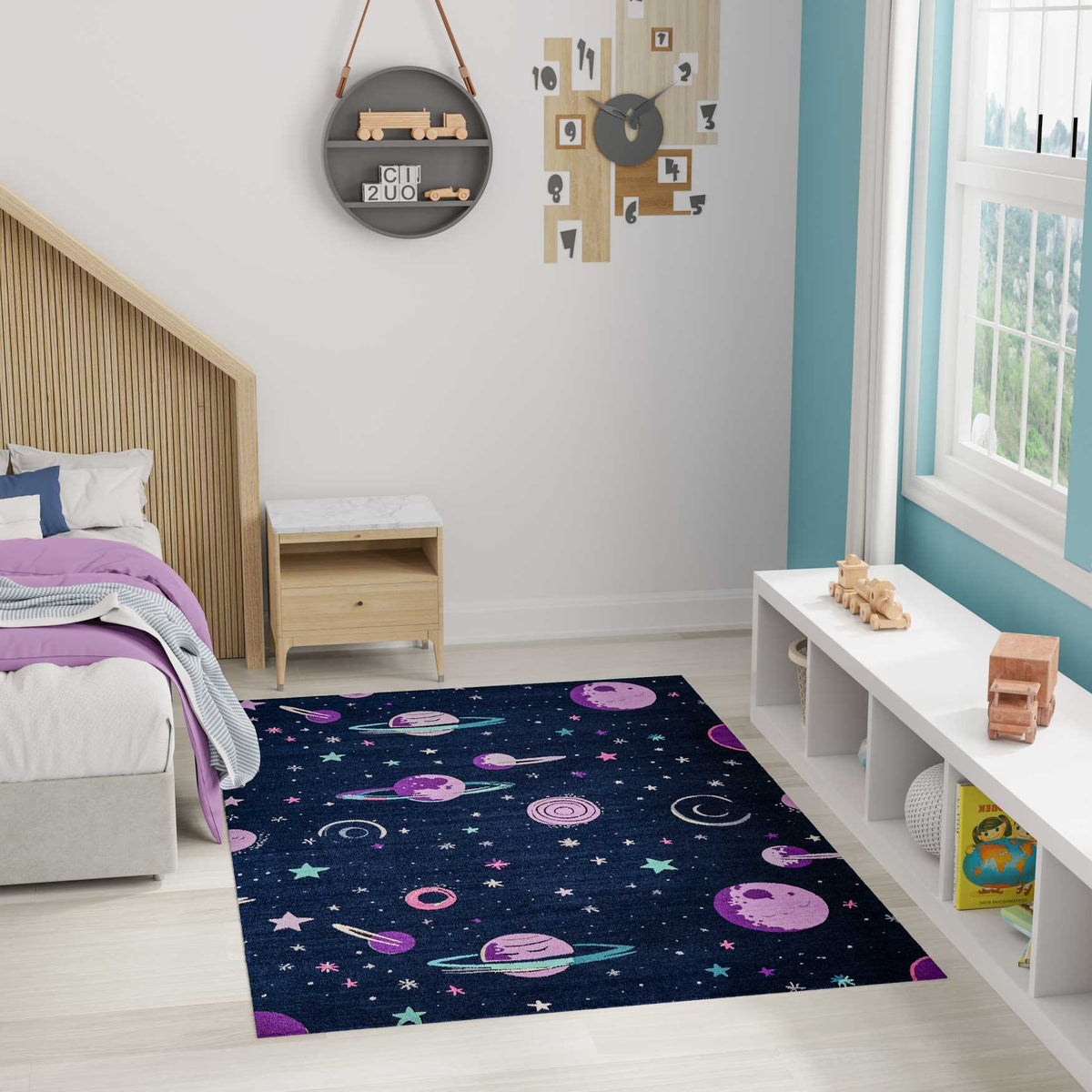 Space Black Area Rug