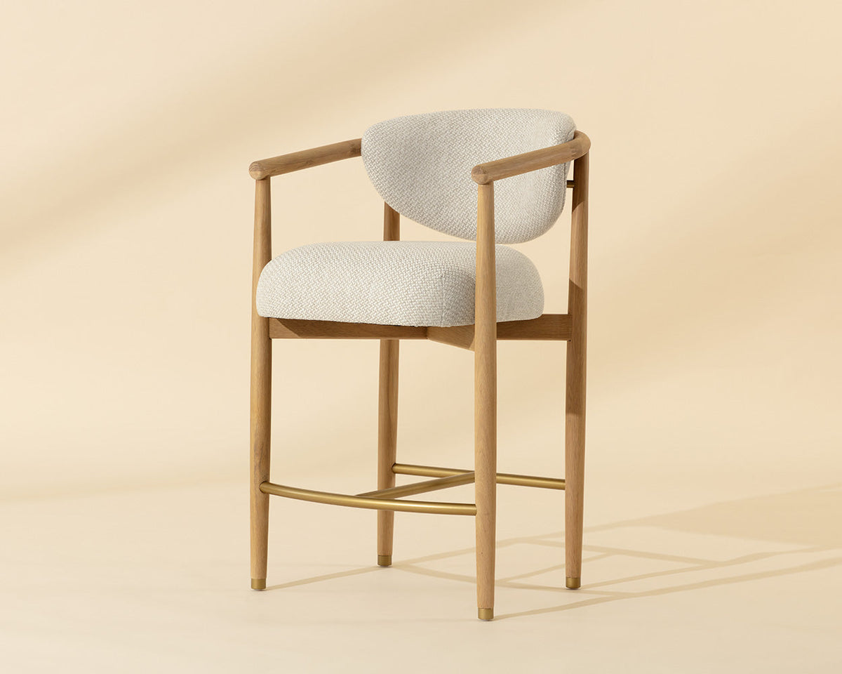 Sigrid Oatmeal Upholstered Oak Counter Stool