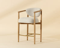 Sigrid Oatmeal Upholstered Oak Counter Stool