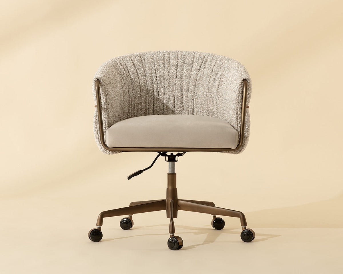 Olma Taupe Oatmeal & Bronze Desk Chair