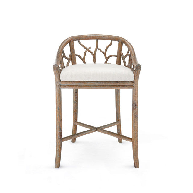 Ettah Driftwood & Linen Counter Stool
