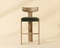 Horton Rustic Oak & Forest Green Bar Stool