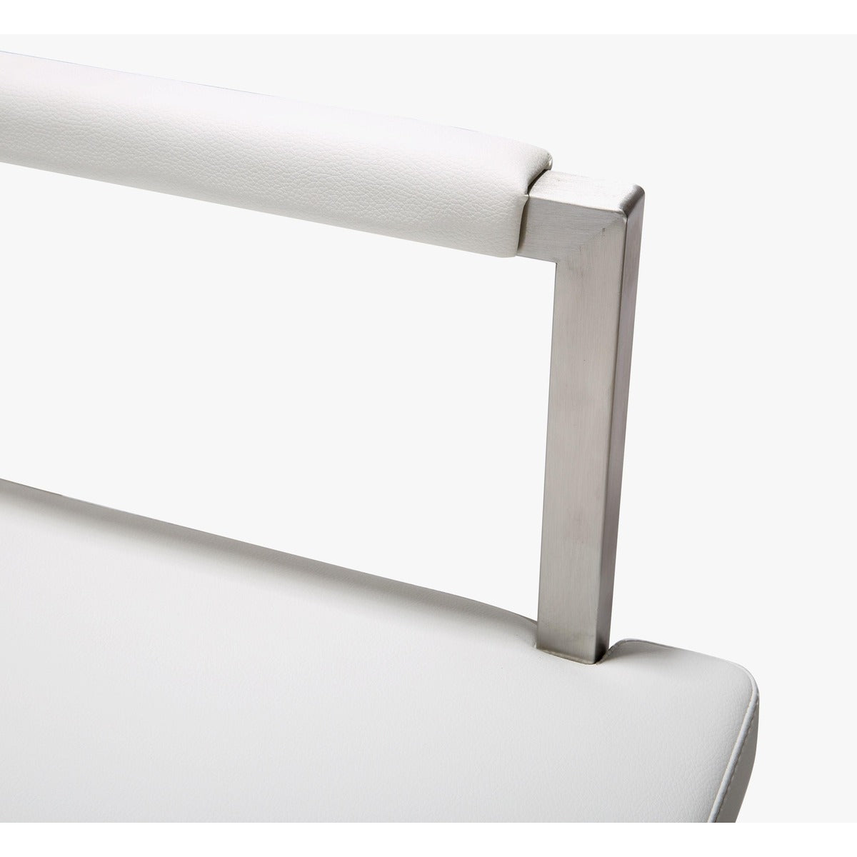 Lila White Faux Leather & Steel Counter Stool - Luxury Living Collection