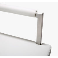 Lila White Faux Leather & Steel Counter Stool - Luxury Living Collection