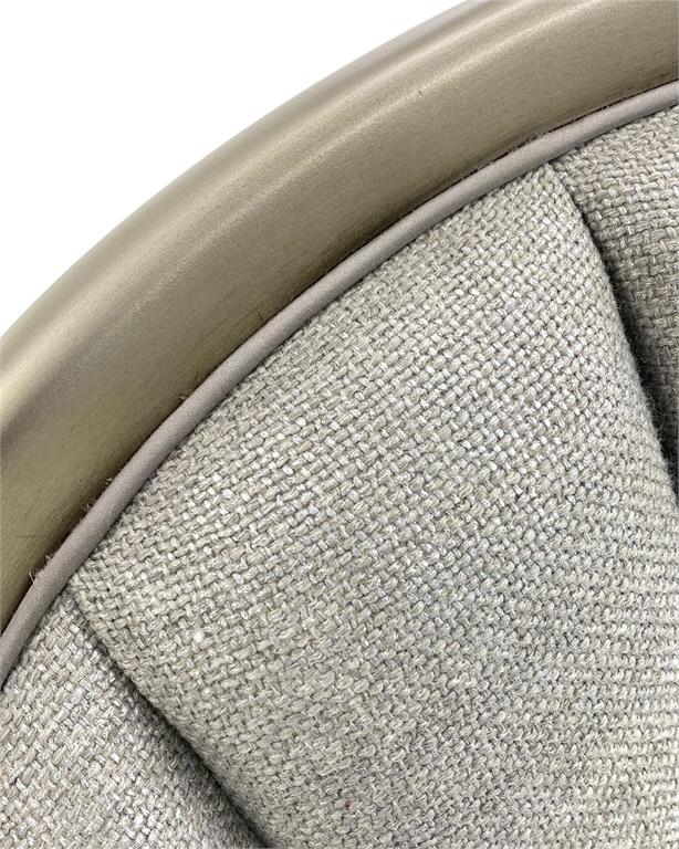 Waterfall Silver Glazed Linen Chair with Moonstone Arm Caps