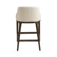 Tabitha Taupe Faux Leather & Wood Counter Stool