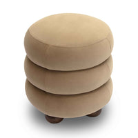 Stefanie Taupe Velvet Ottoman