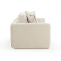 Aliana 90.5" Cream Upcycled Washed Velvet Sofa