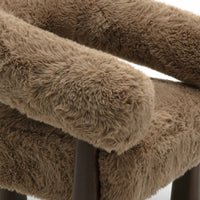 Spara Taupe Straight Vegan Shearling Accent Chair