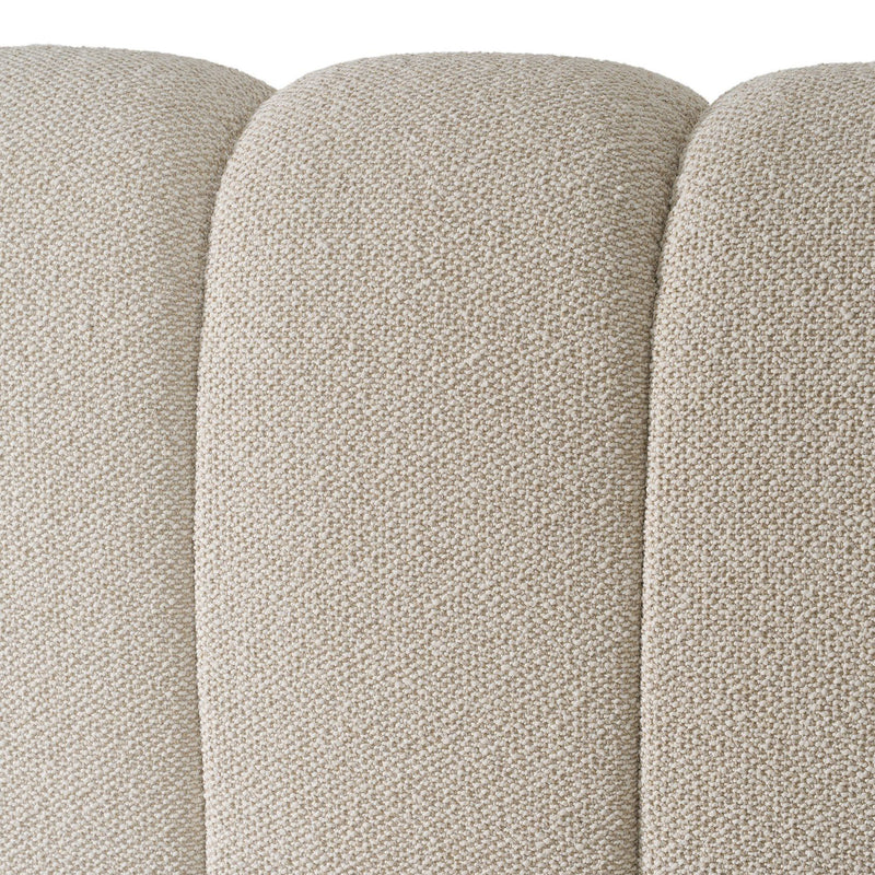 Sabine Modern Off-White Linen Bed