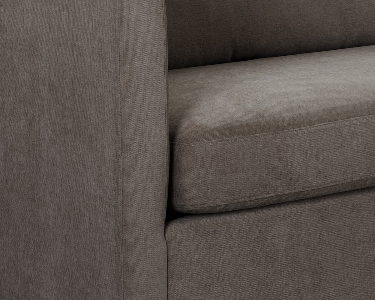 Leander 97.5" Fully Upholstered Brown Sofa