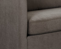 Leander 97.5" Fully Upholstered Brown Sofa