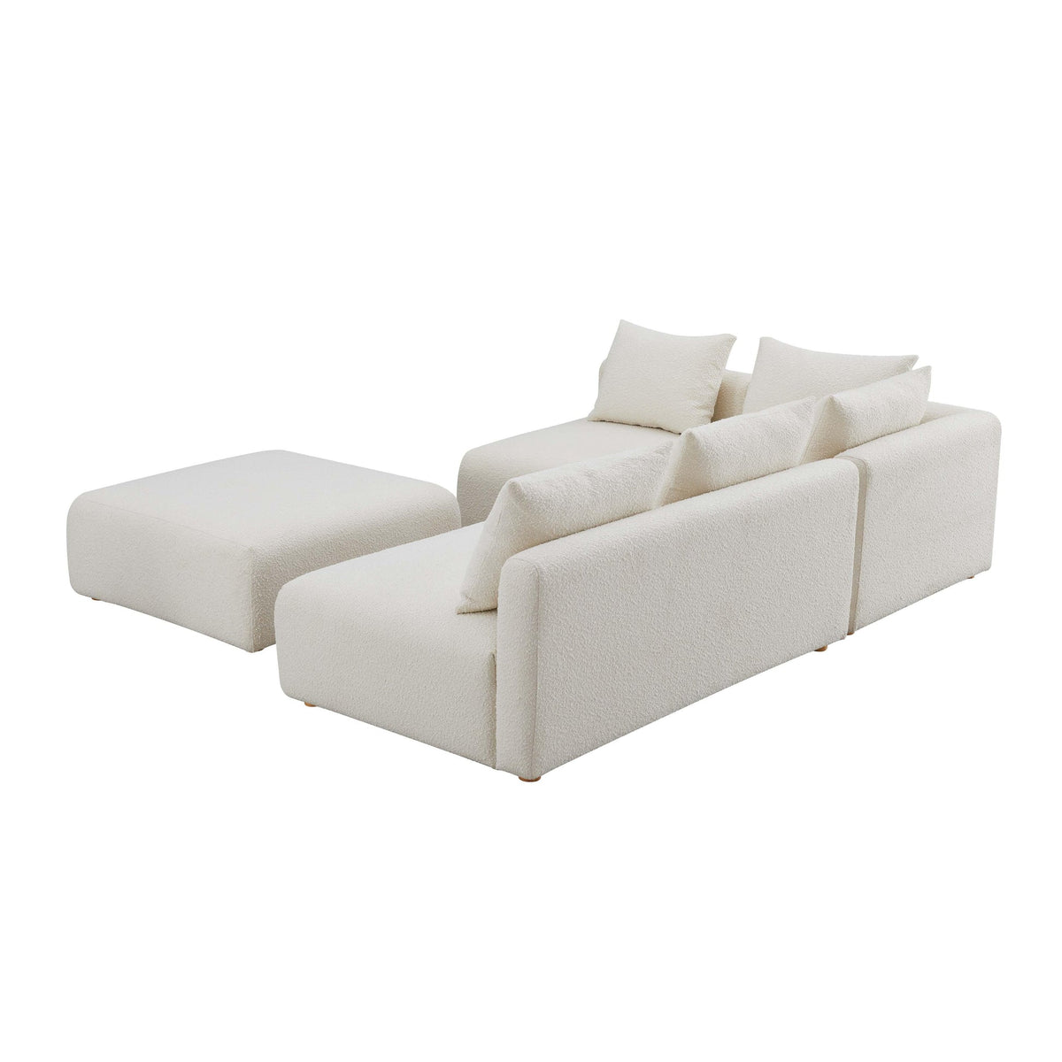 Karsyn 104.5" Cream Performance Boucle 4-Piece Modular Chaise Sectional