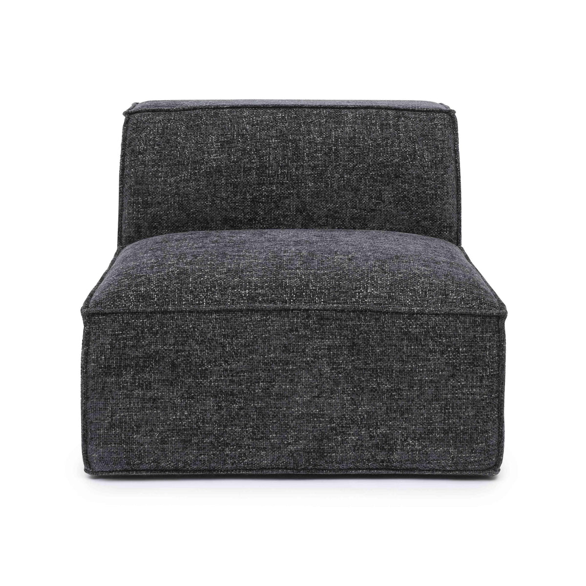 Mindy Charcoal Performance Chenille Basketweave Armless Chair