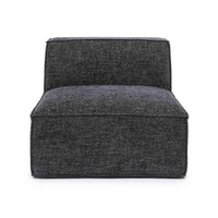 Mindy Charcoal Performance Chenille Basketweave Armless Chair