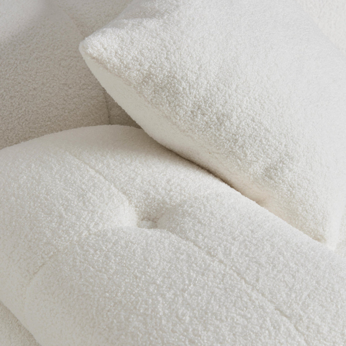 Vogue 118" Cream Performance Vegan Shearling Modular Sofa