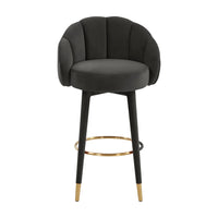 Morant Performance Black Velvet Swivel Bar Stool - Luxury Living Collection