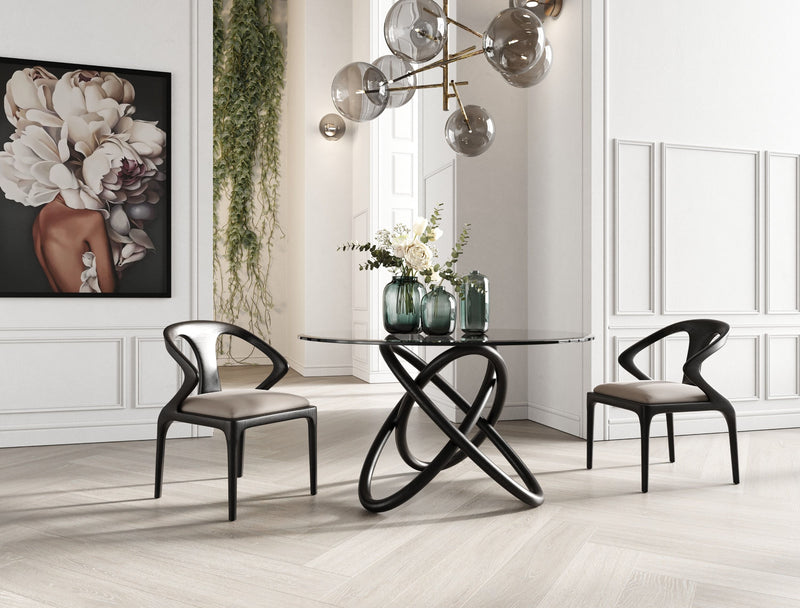 Caroline Modern Grey & Black Dining Chair
