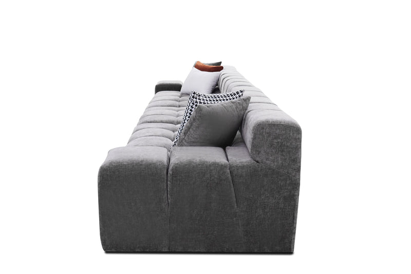 Tomi 171" Modern Grey Fabric 4 Seater Sofa