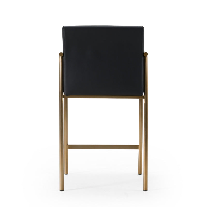 Aurora Modern Black & Gold Counter Stool
