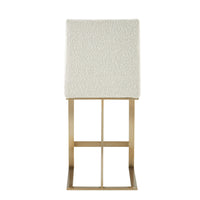 Camille Modern Off-White & Gold Steel Counter Stool