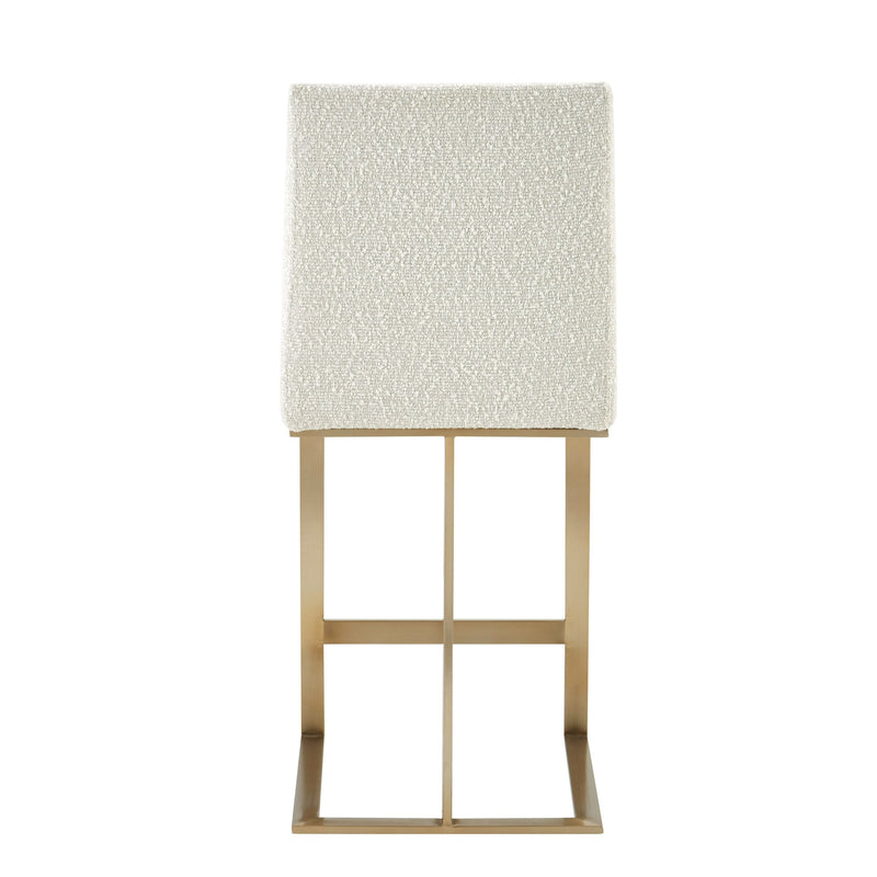 Camille Modern Off-White & Gold Steel Counter Stool