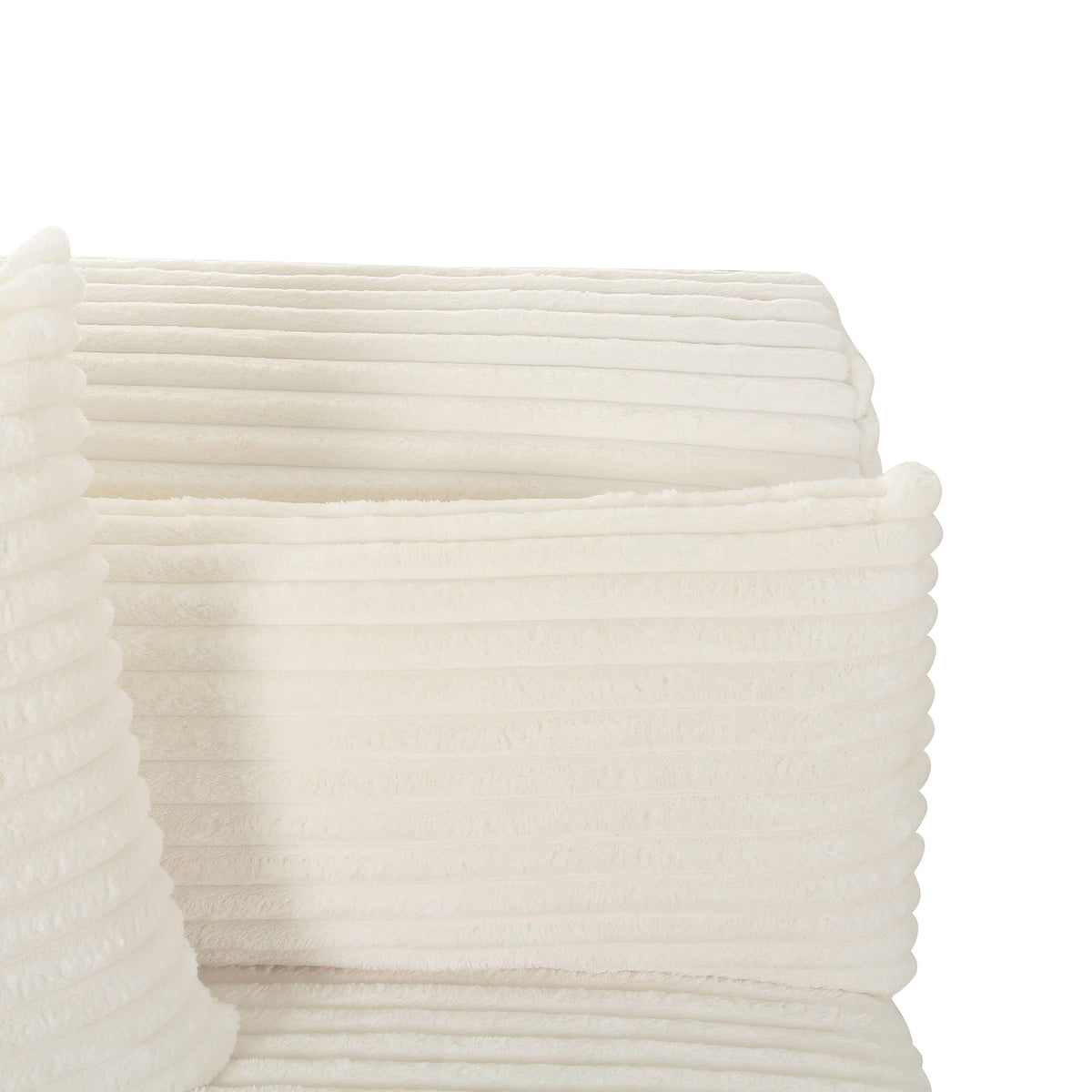 Telav Fluffy Oversized Cream Performance Corduroy Modular LAF Corner Chair