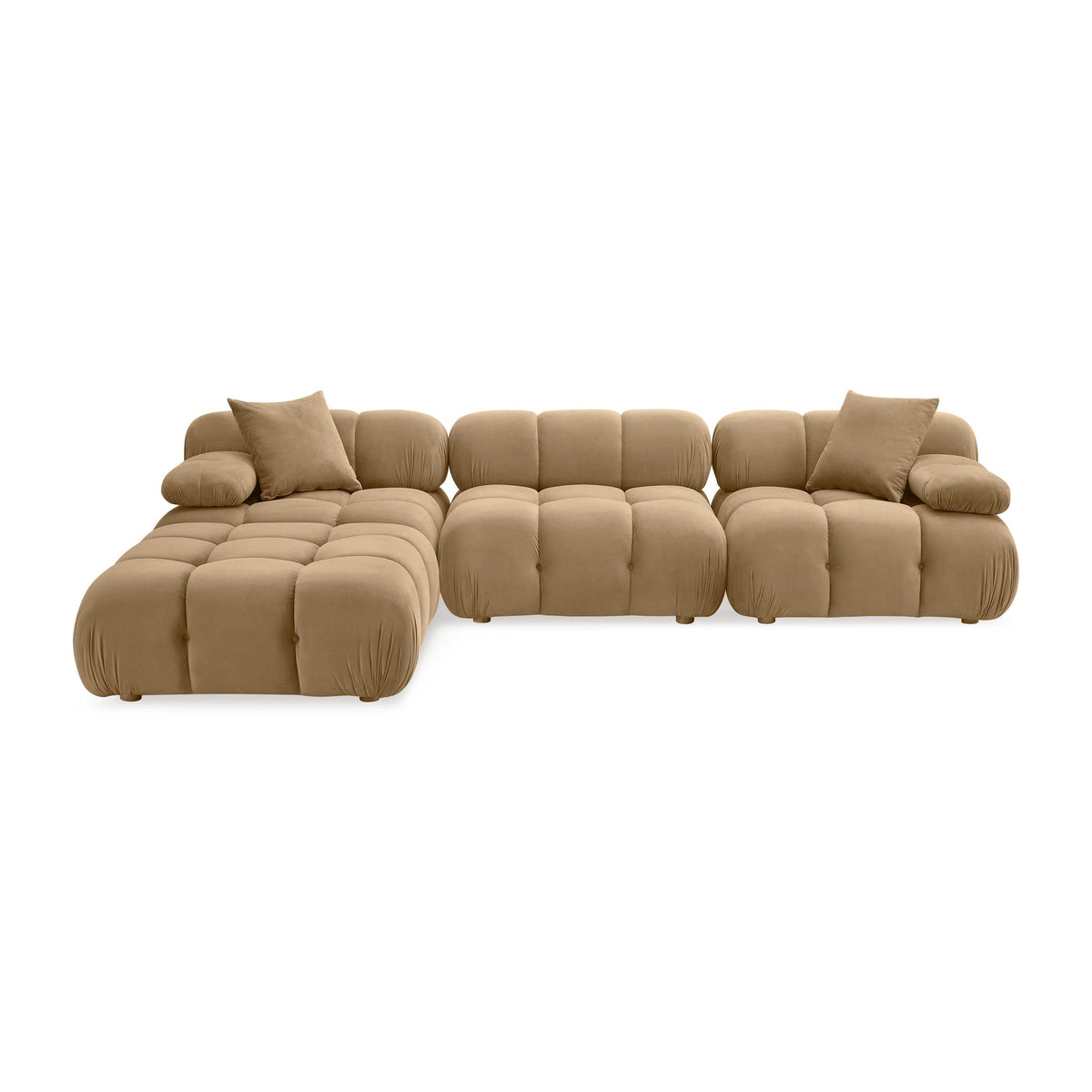 Vogue 118.2" Cafe Au Lait Performance Velvet 6-piece Modular U-Sectional