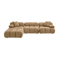 Vogue 118.2" Cafe Au Lait Performance Velvet 6-piece Modular U-Sectional