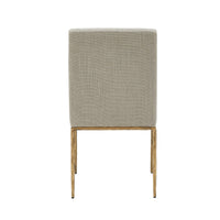 Lesley Modern Beige Linen & Brass Dining Chair