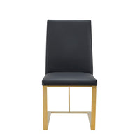 Camille Modern Dark Grey & Gold Dining Chair