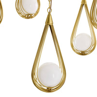 Ova 38.5" Antique Brass Multi-Drop Chandelier