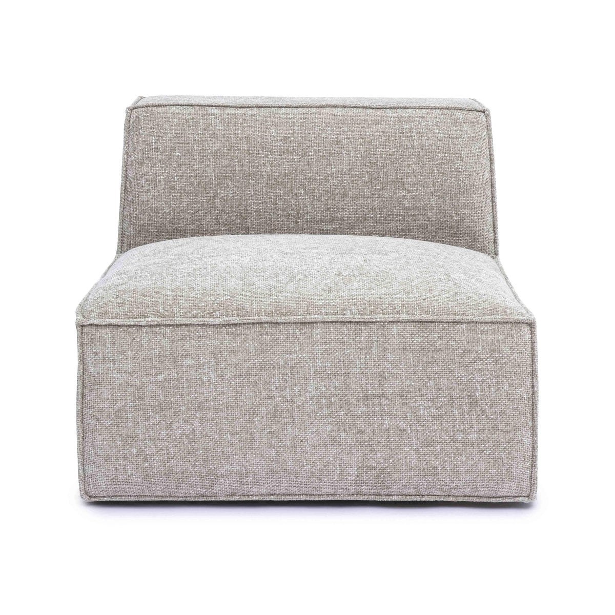 Mindy Taupe Performance Chenille Basketweave Armless Chair