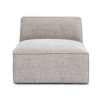 Mindy Taupe Performance Chenille Basketweave Armless Chair