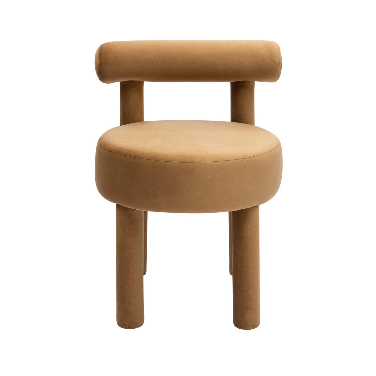 Cameila Cognac Velvet Dining Chair - Luxury Living Collection