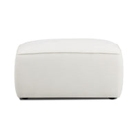 Travie Sand Upcycled Performance Linen Ottoman