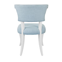 Oceane Light Blue Performance Linen & White Dining Chair