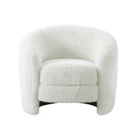 Machla White Performance Faux Shearling Accent Chair