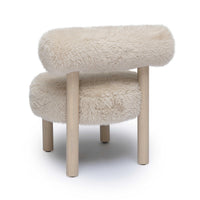 Carmel Natural Vegan Contract Grade Shearling Accent Chair