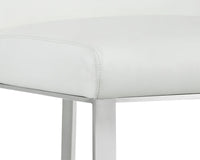 Dean White Bonded Leather & Brushed Stainless Steel Counter Stool