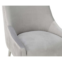 Prado Pleated Light Grey Velvet Counter Stool - Luxury Living Collection
